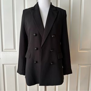 H&M XS Double Breasted Blazer Oversized Fit Jacket Black
